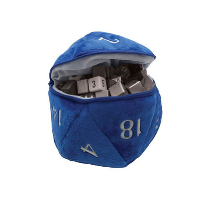 D20 Plush Dice Bag Blue