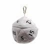 D20 Plush Dice Bag White