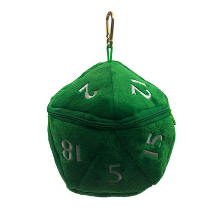 D20 Plush Dice Bag Green
