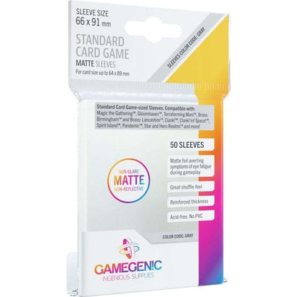 Gamegenic Matte Board Game Sleeves Standard 66mm x 91mm 50 Pack