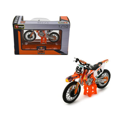 Bburago 2018 KTM 450 SX-F Factory Edition Herling 1:18 Scale Diecast Motorcycle