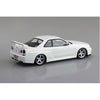 Aoshima Nissan R34 Skyline GT-R Custom Wheel Pearl White 1:32 Scale Plastic Model Snap Kit