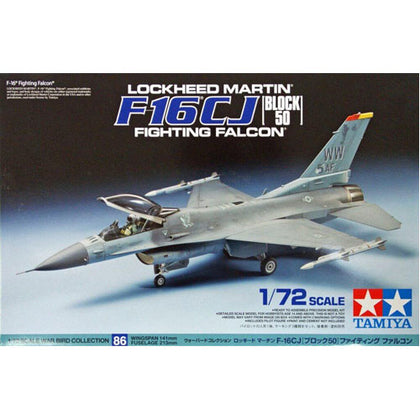 Tamiya Lockheed Martin F16CJ Block 50 Fighting Falcon 1:72 Scale Plastic Model Kit