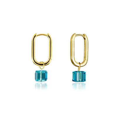 Couture Kingdom - Marvel Tesseract Crystal Drop Gold Earrings