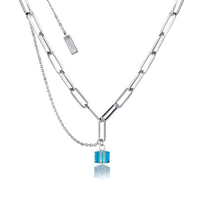 Couture Kingdom - Marvel Tesseract Alternate Timeline Crystal Silver Necklace