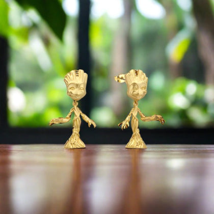 Couture Kingdom - Marvel Guardians of the Galaxy Baby Groot Drop Gold Earrings