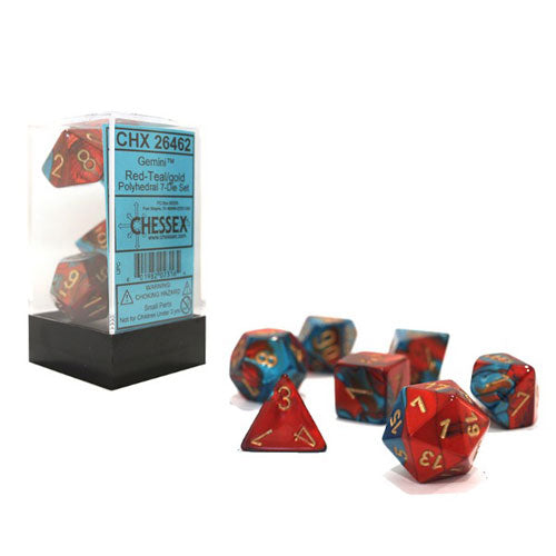 Chessex Gemini Red Teal/Gold 7 Die Set