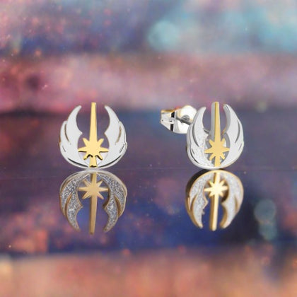 Couture Kingdom - Stars Wars Jedi Order Precious Metal Stud Silver Earrings