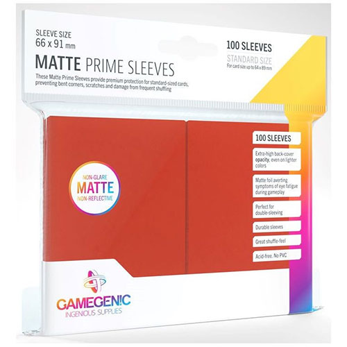 Deck Protector Gamegenic Prime Standard 100ct Matte Red