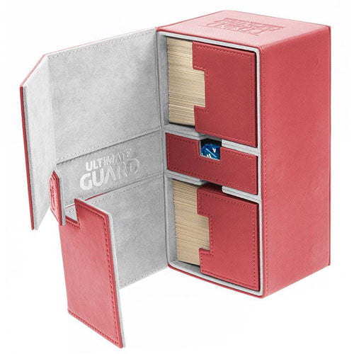 Deck Box Ultimate Guard Twin Flip n Tray Standard Size 200 Plus XenoSkin Red