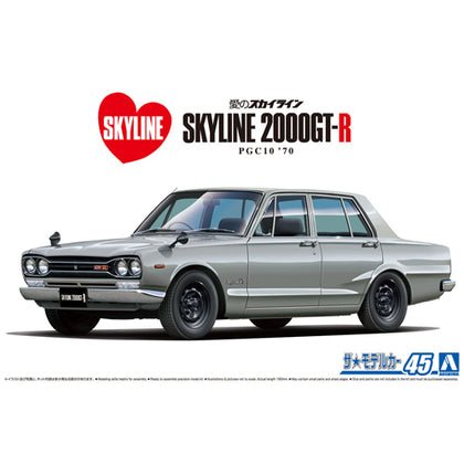 Aoshima Nissan PGC10 Skyline 2000GT-R 1970 1:24 Scale Plastic Model Kit