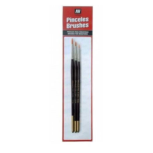 Vallejo Brushes Detail Brush Set (Sizes 4/0, 3/0 and 2/0)