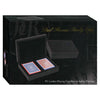 Dal Rossi Black Leather Card Box with 2 Packs of Playing Cards