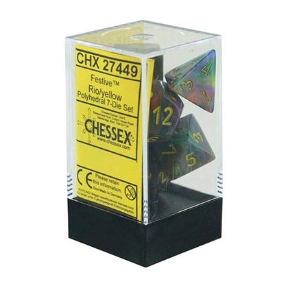 Chessex Festive Rio/Yellow 7 Die Set