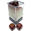 Chessex Glitter Ruby/Gold 16mm 12 D6 Dice Block