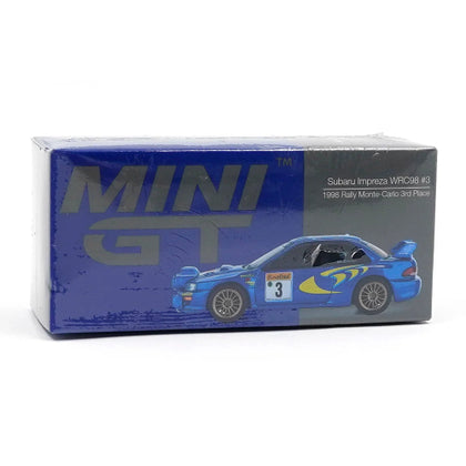Mini GT Subaru Impreza WRC98 #3 Mcrae/Grist Blue 1:64 Scale Diecast Vehicle