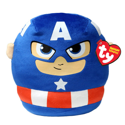 Ty Squishy Beanies 25cm Marvel Plush Captain America