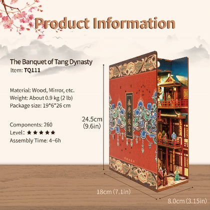 Tonecheer 3D Puzzle Book Nook Kit The Banquet of Tang Dynasty