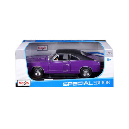 Maisto Special Edition 1969 Dodge Charger RT Purple with Black Roof 1:18 Scale Diecast Vehicle