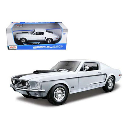 Maisto Special Edition 1968 Ford Mustang GT Cobra Jet White 1:18 Scale Diecast Vehicle