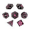 LPG Metal RPG 7 Dice Set Inscripted Sakura Black/Pink