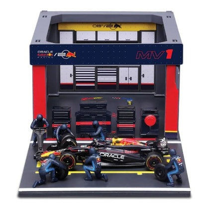 Bburago Formula Racing 2024 F1 Red Bull #1 Verstappen Pit Pass 1:43 Scale Diecast Vehicle Diorama Playset