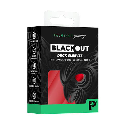 Deck Protector Palms Off Gaming Blackout Standard 100ct Red