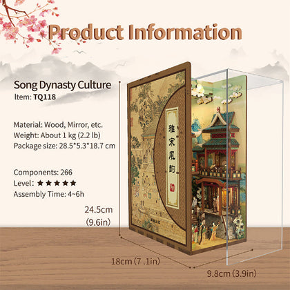 Tonecheer 3D Puzzle Book Nook Kit Song Dynasty Culture