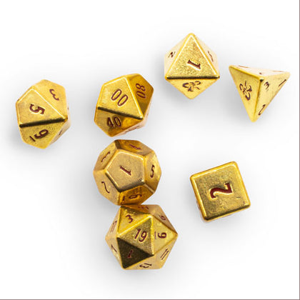 D&D Dungeon & Dragons 50th Anniversary Heavy Metal Dice Set (7 Dice Set)