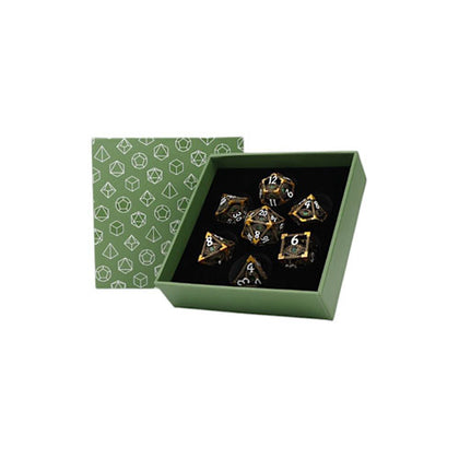 LPG Metal RPG 7 Dice Set Scaled Eye Verdant Heirloom Ancient Bronze/Green