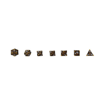 LPG Metal RPG 7 Dice Set Scaled Eye Ember Heirloom Ancient Bronze/Red
