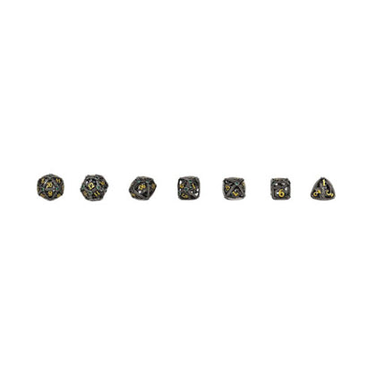 LPG Metal RPG 7 Dice Set Hoard Guardian Jade Sentinel Steel/Green