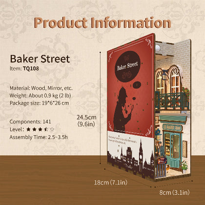 Tonecheer 3D Puzzle Book Nook Kit Baker Street