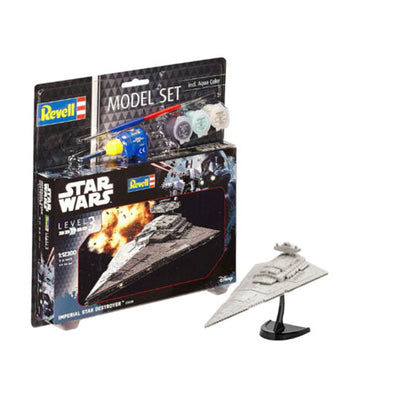 Revell Star Wars Imperial Star Destroyer 1:12300 Scale Plastic Model Kit Set with Paint & Tools