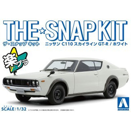 Aoshima Nissan C110 Skyline GT-R White 1:32 Scale Plastic Model Snap Kit