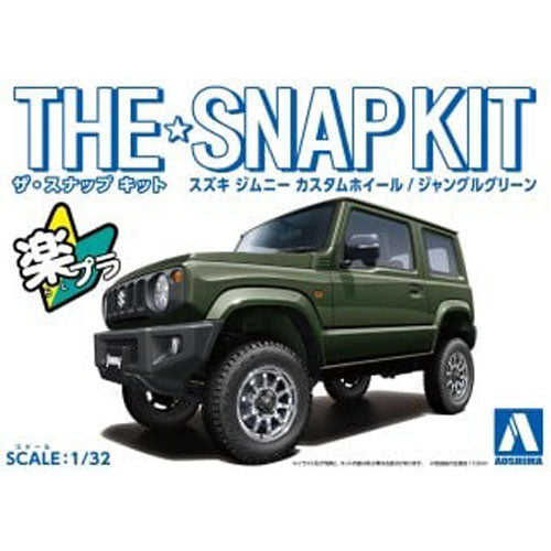 Aoshima Suzuki Jimny Custom Jungle Green 1:32 Scale Plastic Model Snap Kit