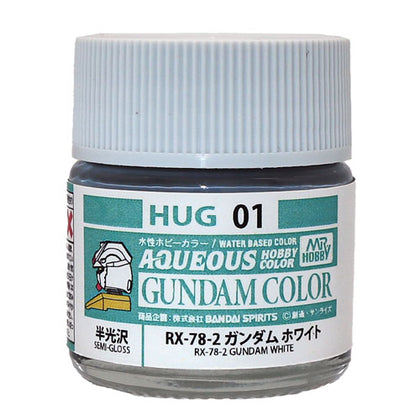 Mr Hobby Aqueous Gundam Color Paint HUG-01 Semi-Gloss RX-78-2 White