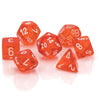 Chessex Translucent Orange/White Polyhedral 7 Die Dice Set
