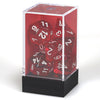 Chessex Translucent Red/White Polyhedral 7 Die Dice Set