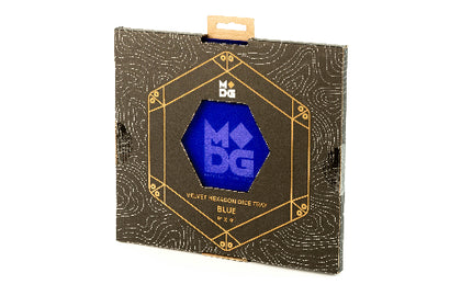 MDG Fold Up Velvet Dice Tray Hexagon Blue