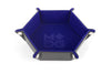 MDG Fold Up Velvet Dice Tray Hexagon Blue