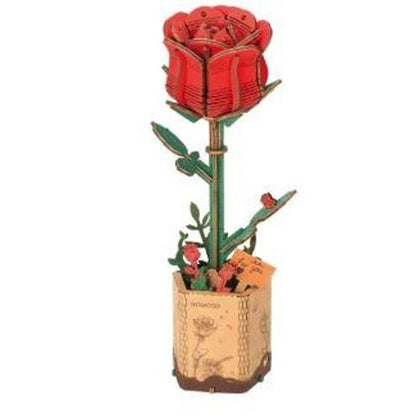 Robotime DIY Wood Bloom Red Rose