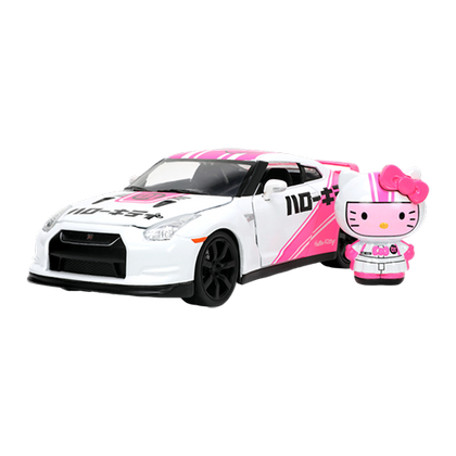 Hello Kitty 2009 Nissan GTR R35 with Hello Kitty Figure 1:24 Scale Diecast Vehicle