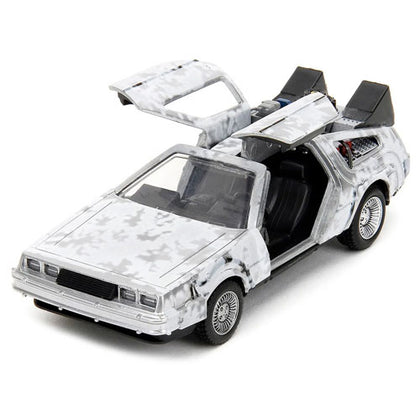 Back To The Future Delorean Time Machine Frost Covered 1:32 Scale Diecast Vehicle