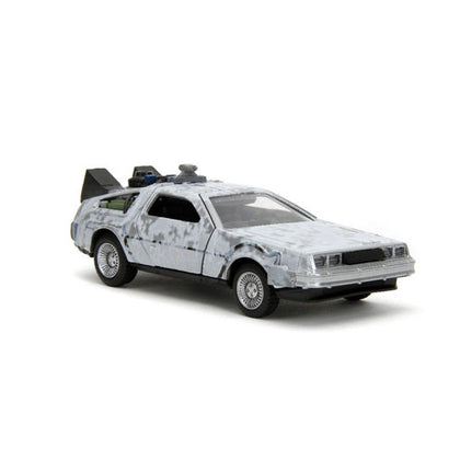 Back To The Future Delorean Time Machine Frost Covered 1:32 Scale Diecast Vehicle