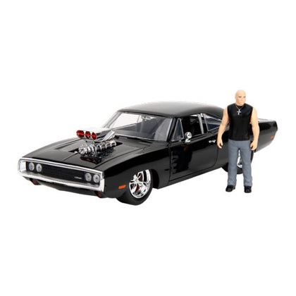 Fast & Furious 1970 Dodge Charger with Dom Toretto Figure Hollywood Rides 1:24 Scale Diecast Vehicle