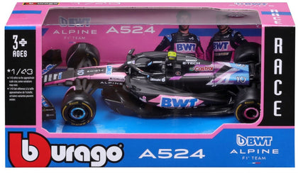 Bburago Formula Racing 2024 F1 BWT Alpine A524 #10 Gasley 1:43 Scale Diecast Vehicle