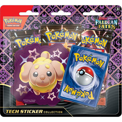 Pokemon TCG Scarlet & Violet Paldean Fates Shiny Fidough Tech Sticker Blister