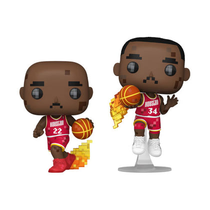 NBA JAM Rockets Clyde Drexler & Hakeem Olajuwon 8-Bit Pop! Vinyl 2 Pack