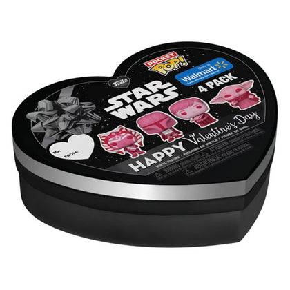 Star Wars Mandalorian Valentines 2024 US Exclusive Pocket Pop Heart Box 4-Pack